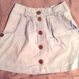 Used UO Light Blue Button-Up Skirt, Size L